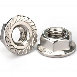 DIN6923 Self-locking Stainless Steel Hexagon clinching Flange Nuts 